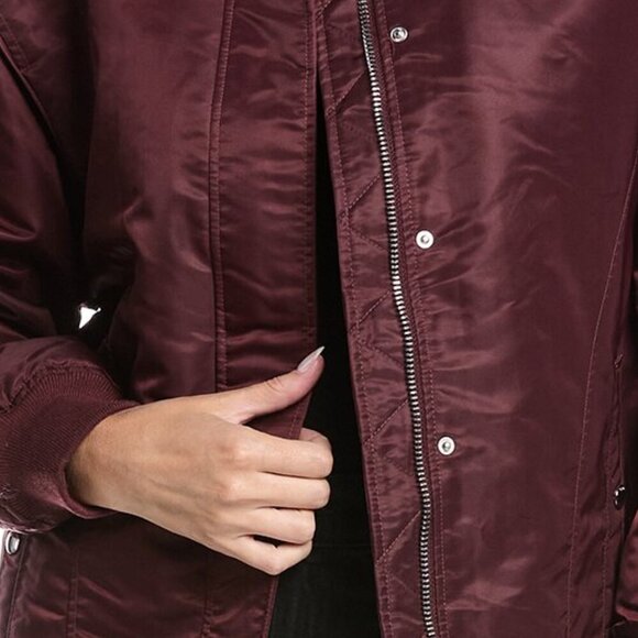 Blank NYC Size M Burgundy Faux Fur Collar Overachiever Jacket NEW! - Picture 2 of 10